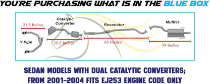 2000-2004 Subaru Outback 2.5L Complete Exhaust System w/ EPA Approved Catalytic