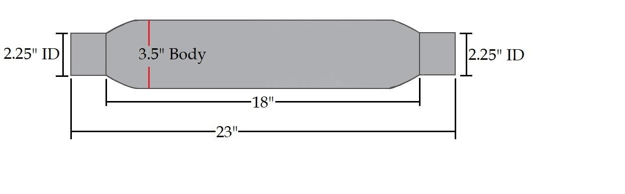 Universal Straight Glasspack Muffler/Resonator - 2.25" ID/OD | 23' Long