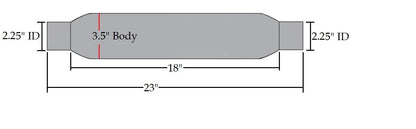 Universal Straight Glasspack Muffler/Resonator - 2.25" ID/OD | 23' Long