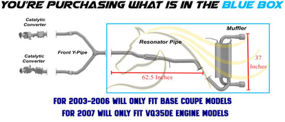 2003-2007 Infiniti G35 3.5L Resonator Rear Muffler Kit