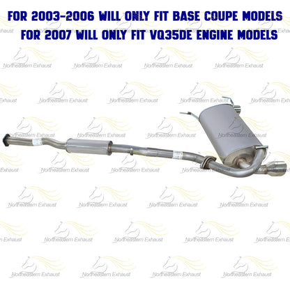 2003-2007 Infiniti G35 3.5L Resonator Rear Muffler Kit