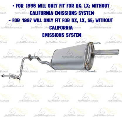 1994-1997 Honda Accord 2.2L Resonator Pipe and Muffler Exhaust System
