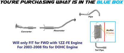 2003 Pontiac Vibe 1.8L Exhaust Muffler