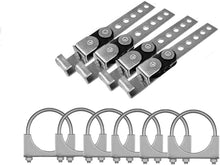 (6 Pack) 2.5" Inch Universal Exhaust U Clamps and (4pack) Stainless Steel Exhaust Hanger