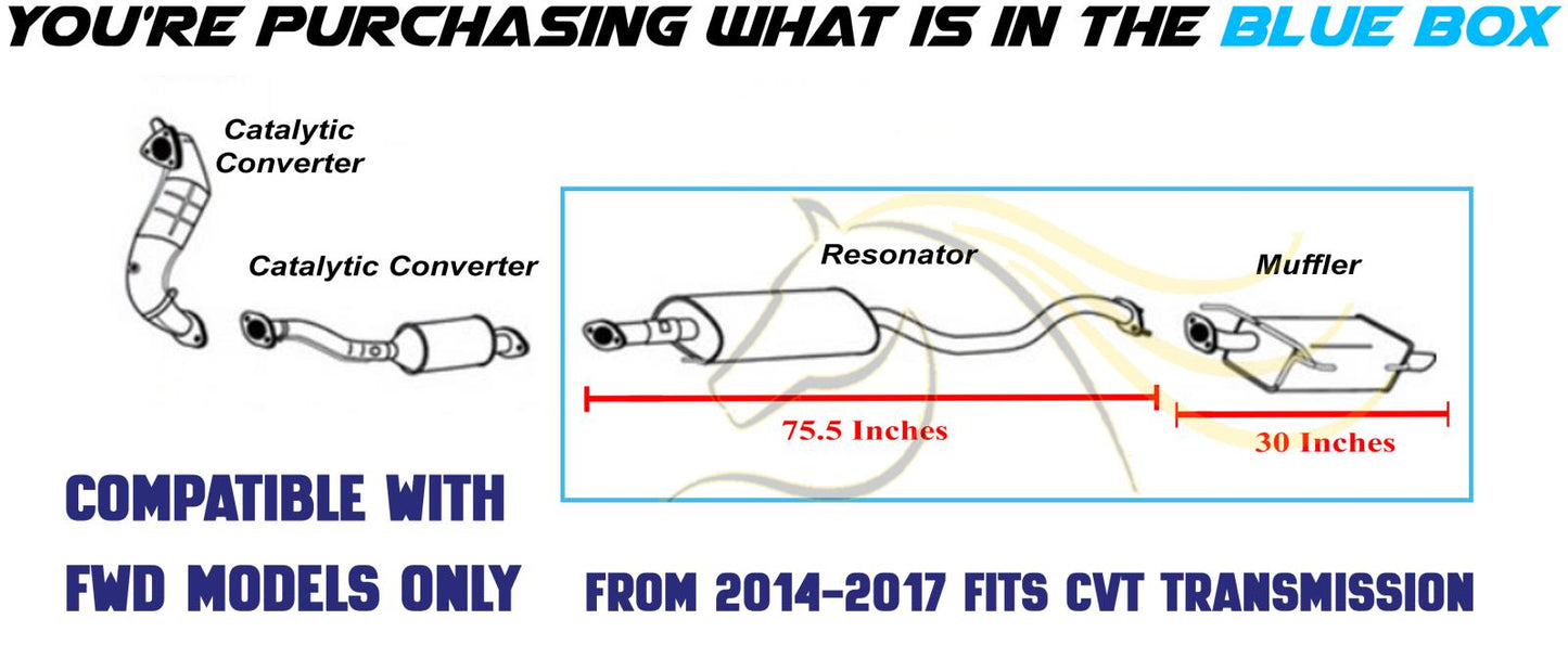 2017 Nissan Juke 1.6L Resonator and Muffler Exhaust Kit | FWD