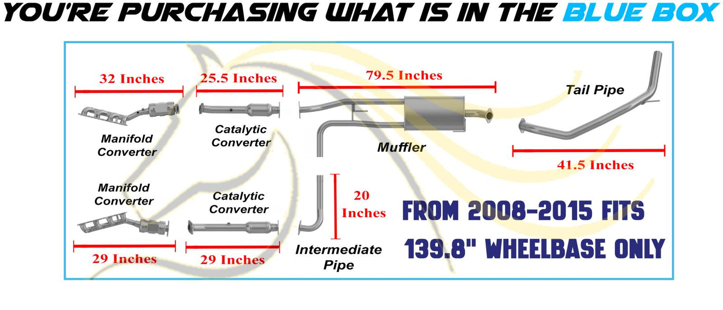 2008 Nissan Titan 5.6L Complete Exhaust System Kit with Catalytic