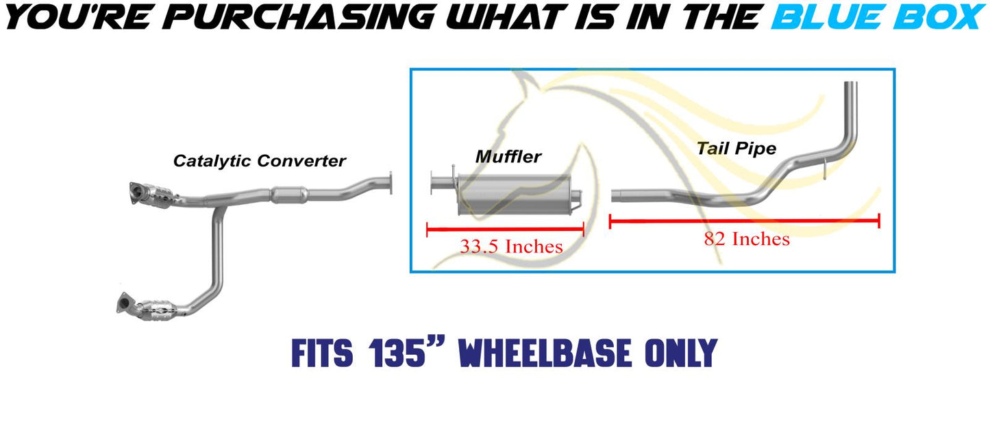 2013-2016 GMC Savana 4500 6.0L Muffler and Tail Pipe - For 135" Wheelbase