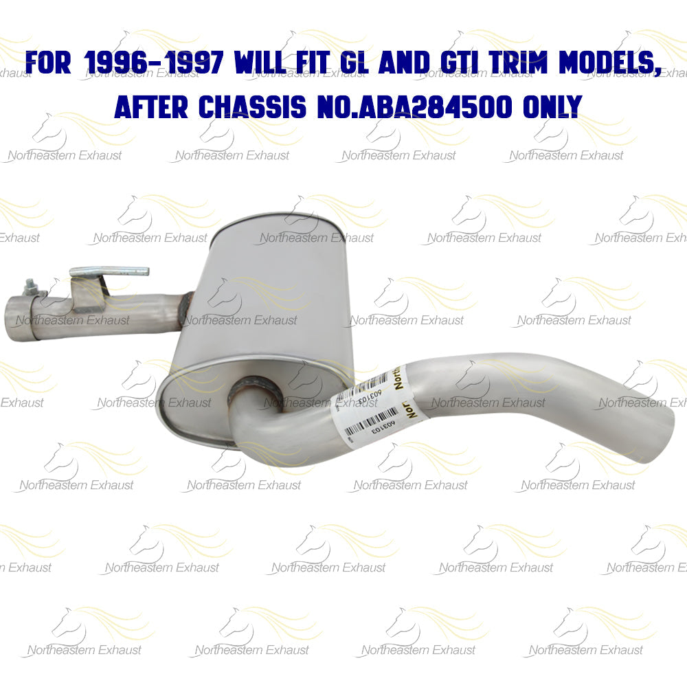 Exhaust Muffler for 1995-2002 Volkswagen Cabrio 2.0L | 1993-1998 Golf 2.0L | 1993-1999 Jetta 2.0L