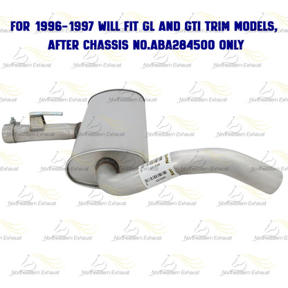 Exhaust Muffler for 1995-2002 Volkswagen Cabrio 2.0L | 1993-1998 Golf 2.0L | 1993-1999 Jetta 2.0L