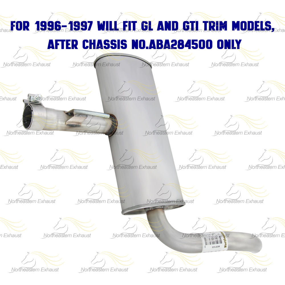 Exhaust Muffler for 1995-2002 Volkswagen Cabrio 2.0L | 1993-1998 Golf 2.0L | 1993-1999 Jetta 2.0L