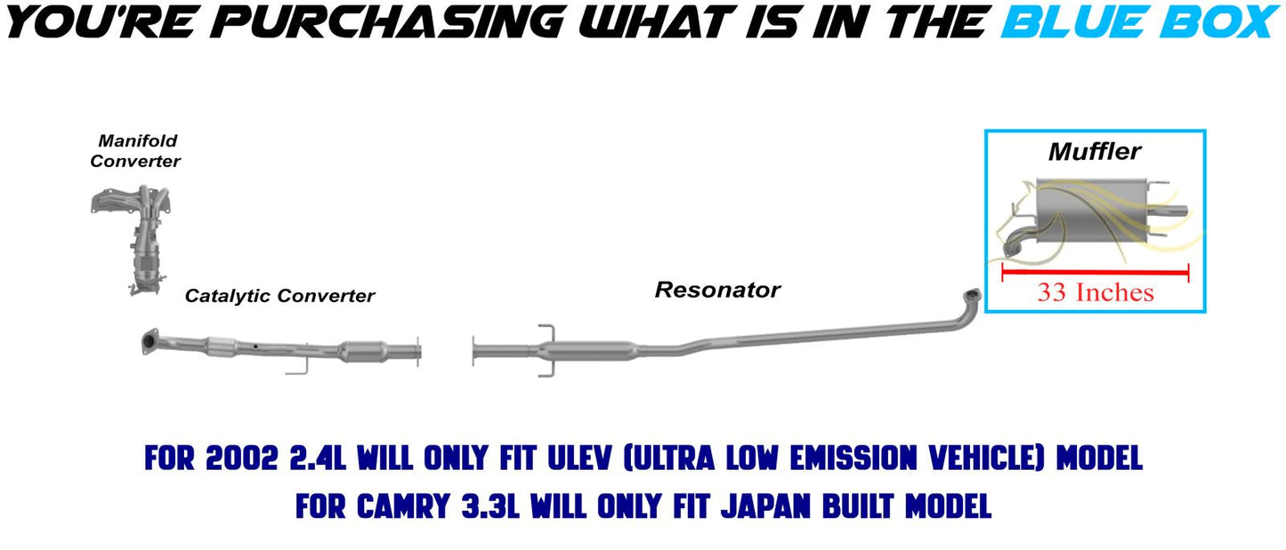 2004-2006 Toyota Camry 3.3L | 2002-2006 Camry 2.4L | 2004-2008 Toyota Solara 3.3L & 2.4L Exhaust Muffler