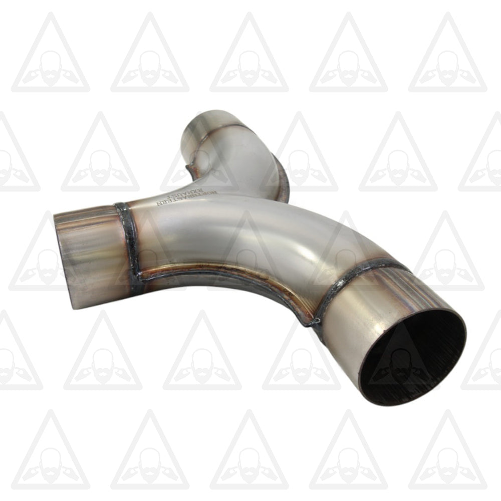 2.25" Inlet/Outlet 13" Long Stainless Steel Exhaust Universal Stamped Y-Pipe