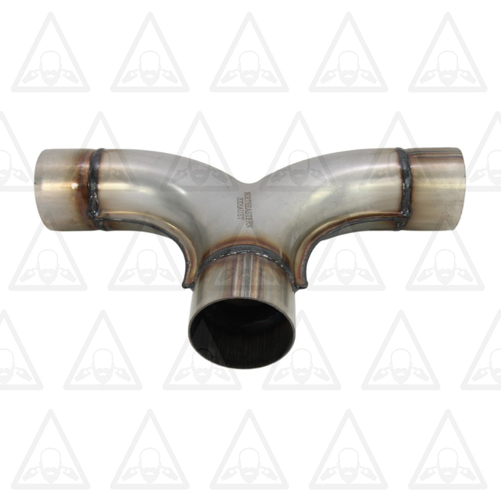 2.25" Inlet/Outlet 13" Long Stainless Steel Exhaust Universal Stamped Y-Pipe
