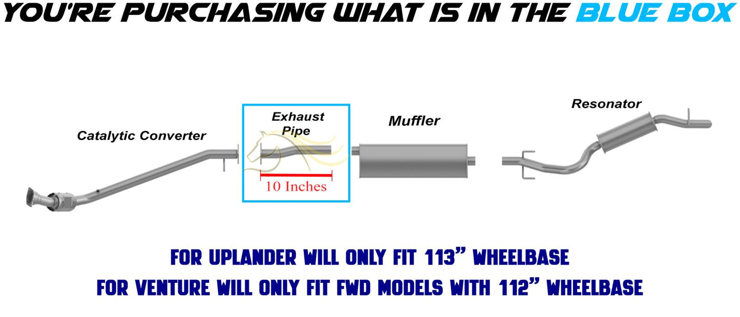 2003 Chevrolet Venture 3.4L Exhaust Pipe