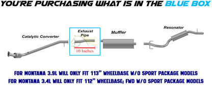 2007 Pontiac Montana 3.9L Exhaust Pipe