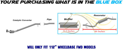 2003 Pontiac Montana 3.4l Exhaust Muffler and Resonator Pipe