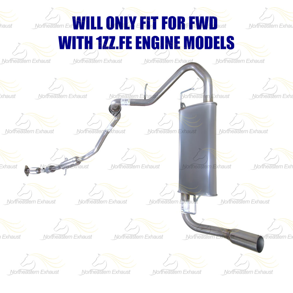 2008 Pontiac Vibe 1.8L Complete Exhaust System Kit with Catalytic