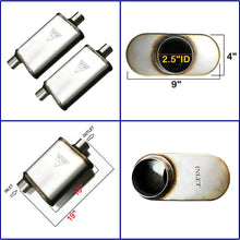 2.5' ID/OD | 19" Long (2 Packs) | Dual Chamber UNIVERSAL PERFORMANCE MUFFLERS
