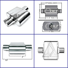 2.5" ID/OD | 13" Long | Single Chamber UNIVERSAL PERFORMANCE MUFFLERS