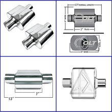 2.5" ID/OD | 13" Long (2 Packs) | Single Chamber UNIVERSAL PERFORMANCE MUFFLERS