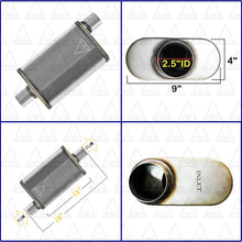 2.5" ID/OD | 19" Long | Single Chamber UNIVERSAL PERFORMANCE MUFFLERS