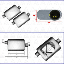3" ID/OD | 19" Long (2 Packs) | Single Chamber UNIVERSAL PERFORMANCE MUFFLERS