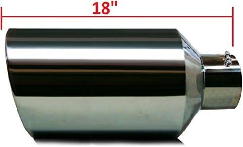 Universal Bolt-On Diesel Truck Exhaust Tip | 4" Inlet 7" Outlet 18" Long
