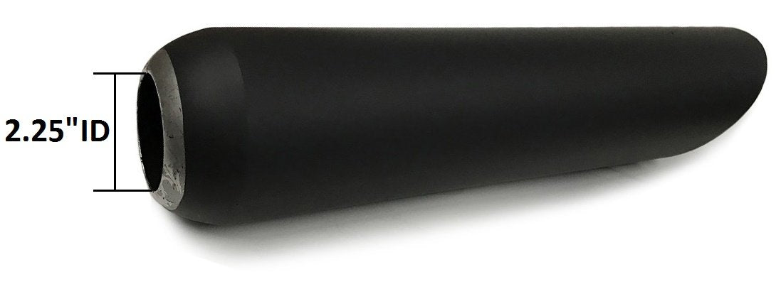 Powder Coated Black Universal Truck Exhaust Tip - 2.25" Inch ID | 4" Inch OD | 18 Long | Pack of 1