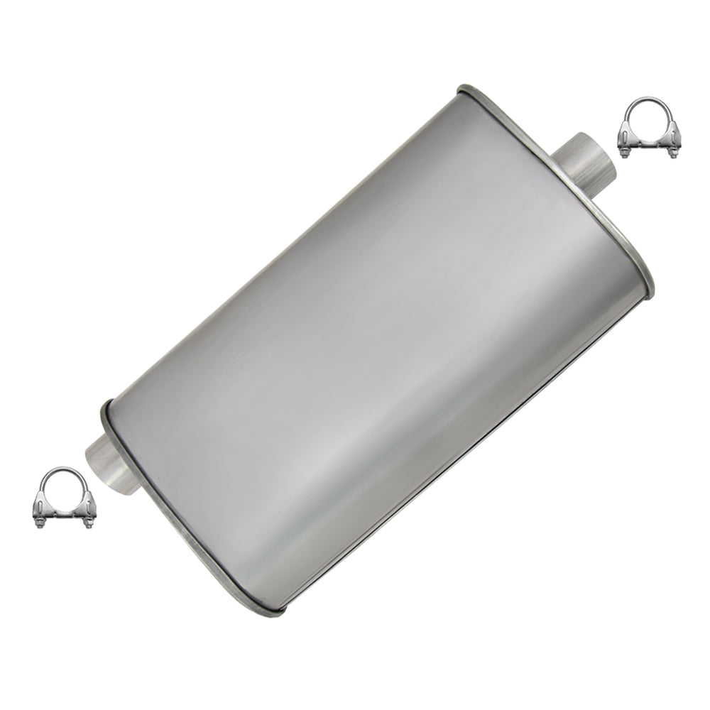 Stainless Steel Exhaust Muffler for 1996-2004 Chevy S10 4.3L | 1996-2004 GMC Sonoma 4.3L | 1997-1999 Isuzu Hombre 4.3L