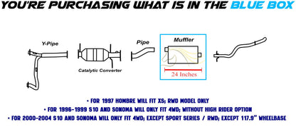 Stainless Steel Exhaust Muffler for 1996-2004 Chevy S10 4.3L | 1996-2004 GMC Sonoma 4.3L | 1997-1999 Isuzu Hombre 4.3L