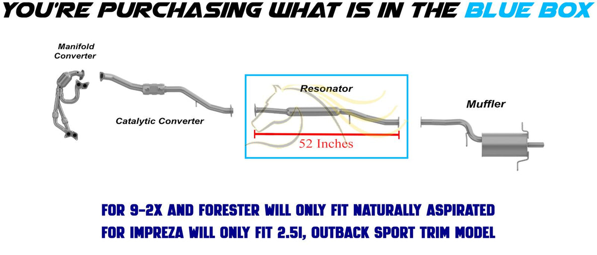 Exhaust Resonator Pipe for 2006 Saab 9-2X 2.5L and 2006-2008 Subaru Forester/Impreza 2.5L