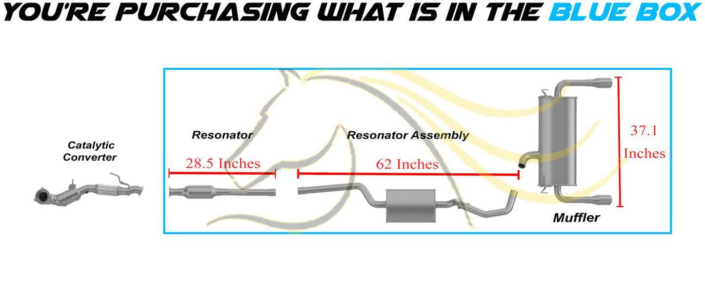 2013-2016 Ford Escape 1.6L Exhaust Resonator Pipes Muffler Kit with Tips