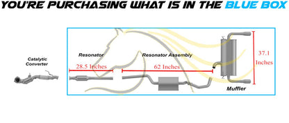 2013-2016 Ford Escape 1.6L Exhaust Resonator Pipes Muffler Kit with Tips