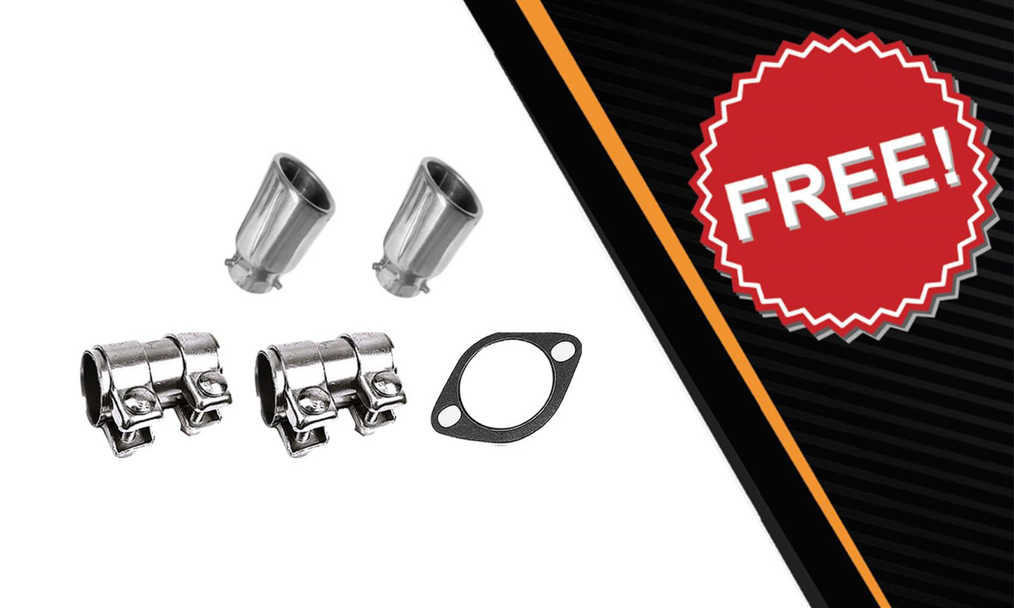 2013-2019 Ford Escape 2.0L & 2.5L Exhaust Resonator Pipes Muffler Kit w/ Tips