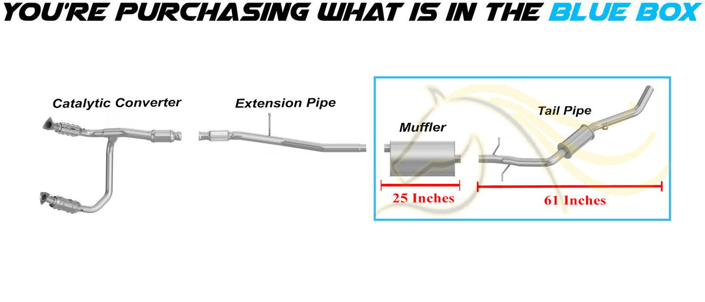 2014–2018 Chevy Silverado 1500 & GMC Sierra 1500 4.3L 5.3L Exhaust Muffler and Tail Pipe Kit