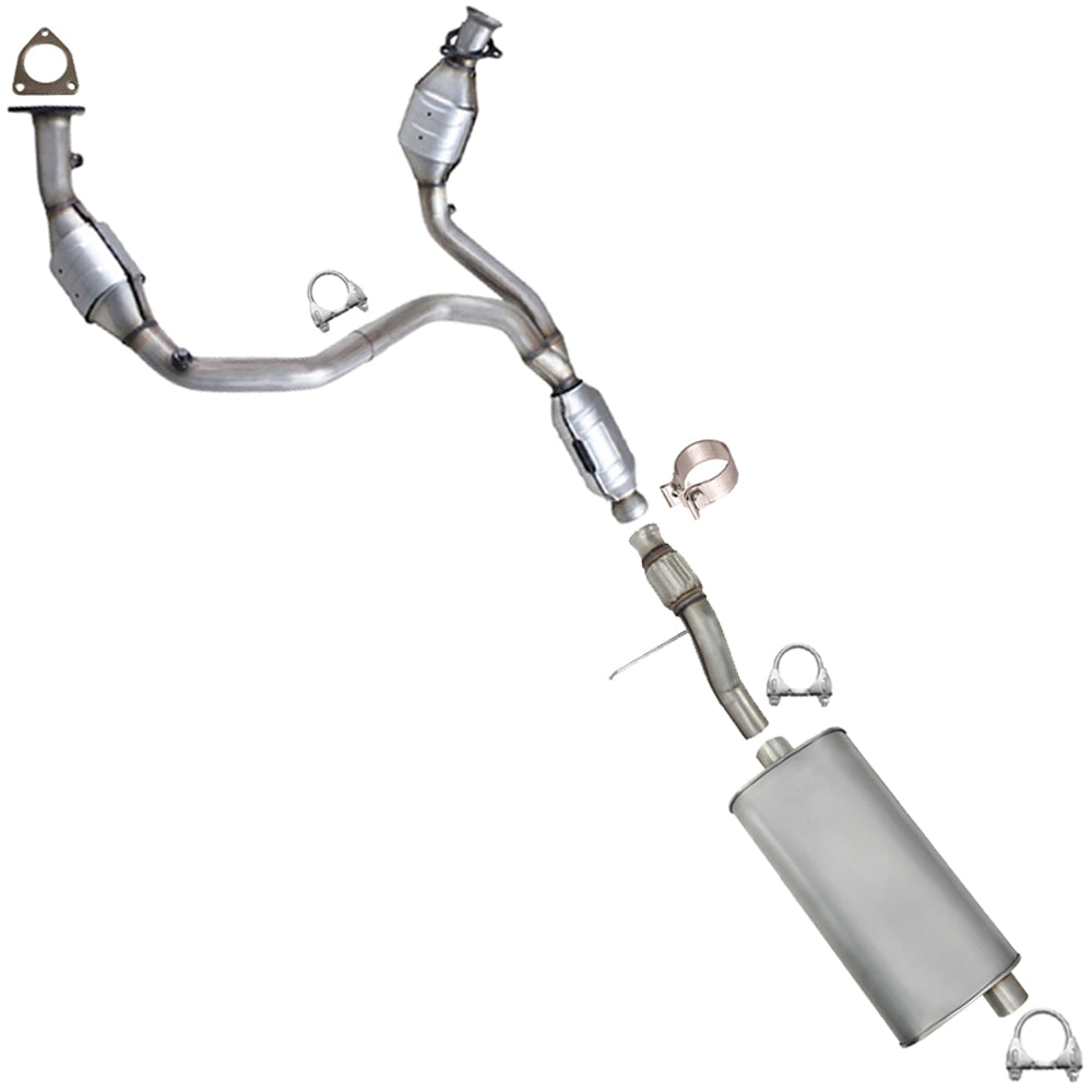 2009-2014 Chevy Tahoe, GMC Yukon, and Yukon XL 1500 5.3L Catalytic Front Pipe Muffler Kit
