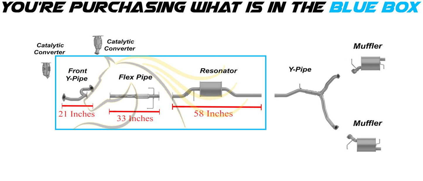 Front Exhaust Y-Pipe, Flex Pipe and Resonator for 2007 Mazda CX-9 3.5L | 2008-2012 Mazda CX-9 3.7L