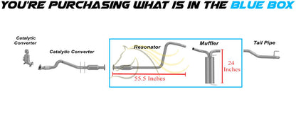 2011-2015 Chevy Cruze 1.4L & 1.8L Stainless Steel Resonator Muffler Exhaust Kit