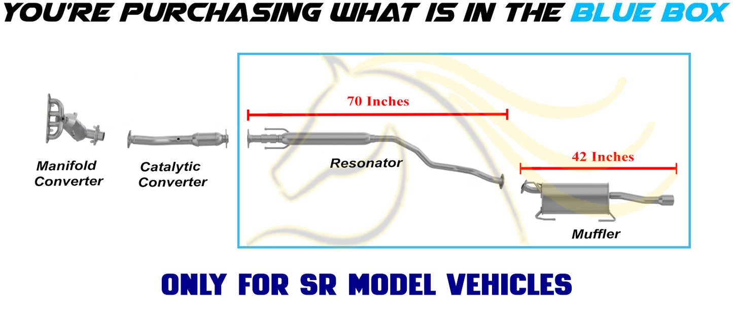2013-2019 Nissan Sentra 1.8L Stainless Steel Resonator and Muffler Exhaust Kit