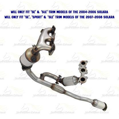 2004-2008 Toyota Solara 3.3L Passenger & Driver-side Exhaust EPA Manifold Rear Catalytic | SE SLE Sport