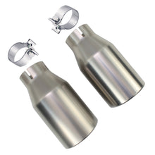 Pair of Stainless Steel Universal Exhaust Tips 2.25" ID, 3.5" OD, 7.3" Long