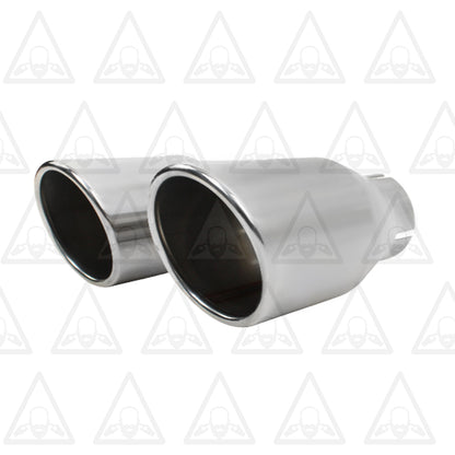Pair of Stainless Steel Universal Exhaust Tips 2.25" ID, 3.5" OD, 7.3" Long