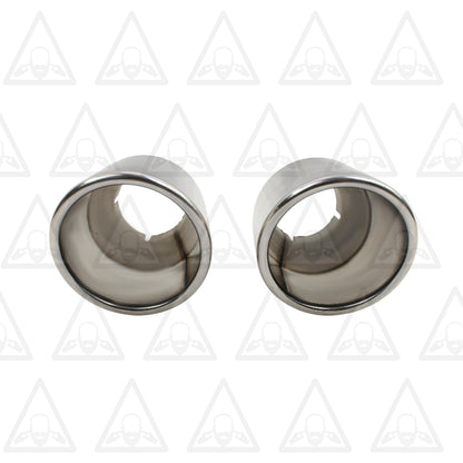 Pair of Stainless Steel Universal Exhaust Tips 2.25" ID, 3.5" OD, 7.3" Long