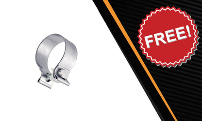 Stainless Steel Universal Exhaust Tip with Band Clamp 2.5" ID, 3.5" OD, 7.3" Long