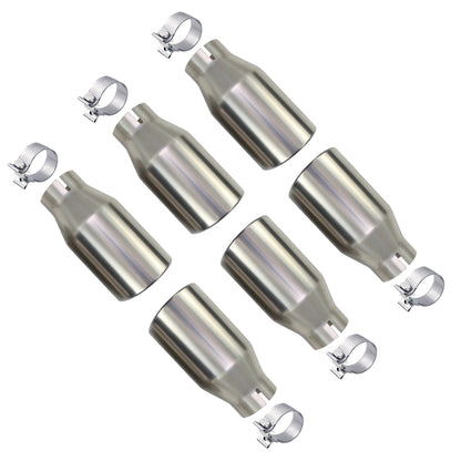Stainless Steel Universal Exhaust Tips w/ Band Clamps x6 - 2.5" ID, 3.5" OD, 7.3" Long
