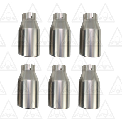 Stainless Steel Universal Exhaust Tips w/ Band Clamps x6 - 2.5" ID, 3.5" OD, 7.3" Long