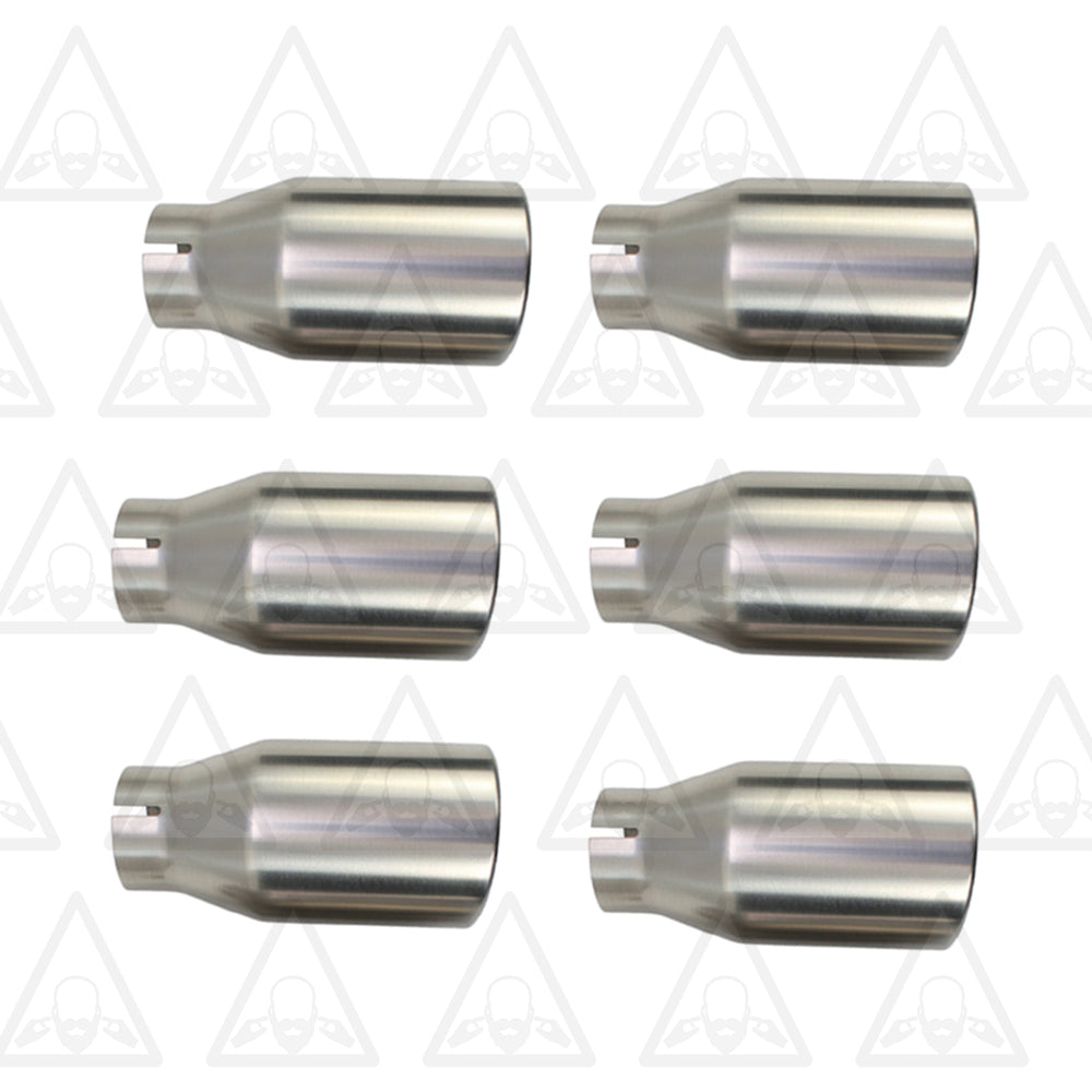 Stainless Steel Universal Exhaust Tips w/ Band Clamps x6 - 2.5" ID, 3.5" OD, 7.3" Long