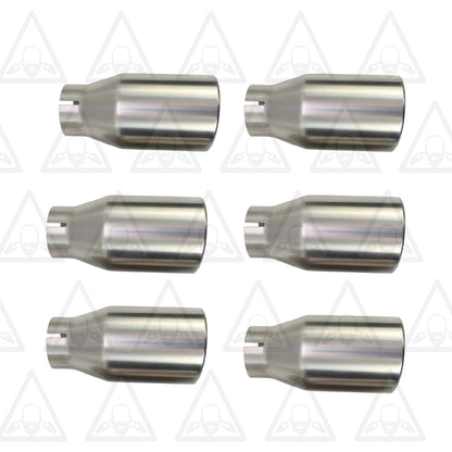 Stainless Steel Universal Exhaust Tips w/ Band Clamps x6 - 2.5" ID, 3.5" OD, 7.3" Long