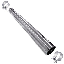 Polished Stainless Steel Exhaust Straight Pipe 5" ID/OD x 51" Long w/ 2 Band Clamps