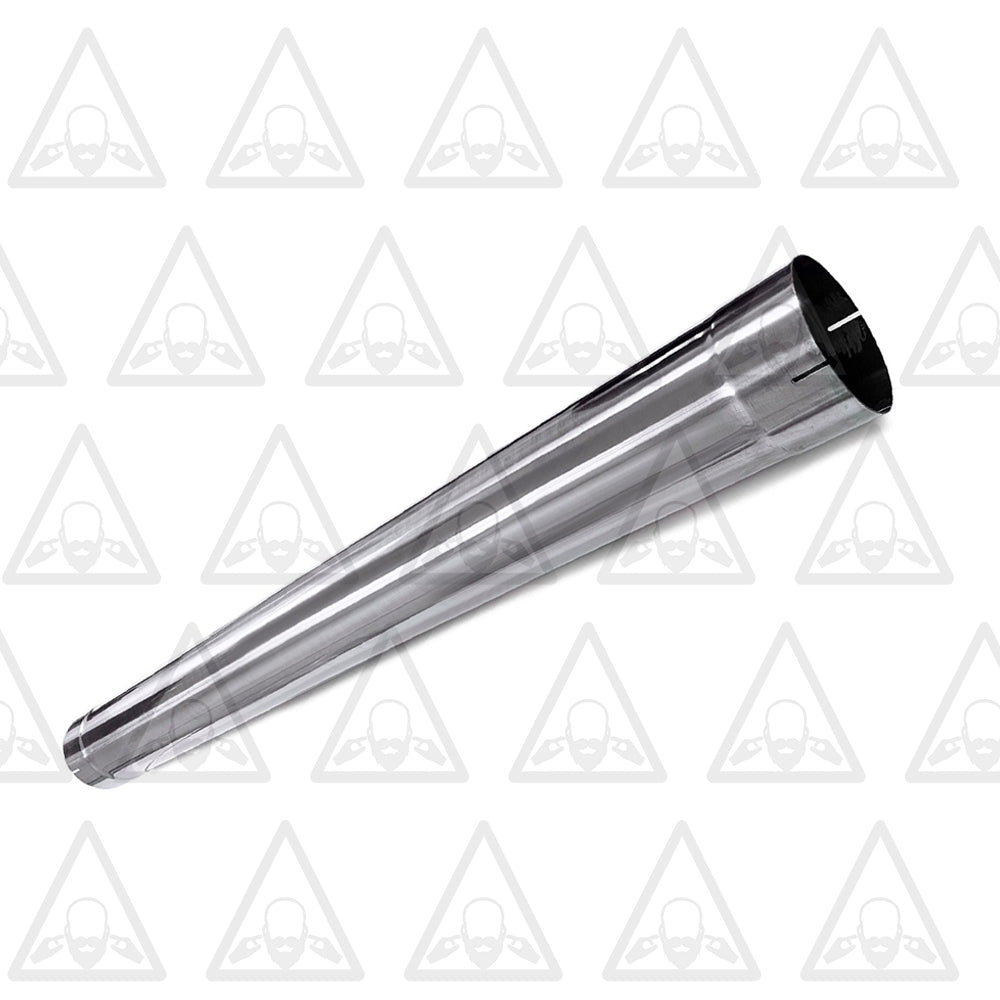 Polished Stainless Steel Exhaust Straight Pipe 5" ID/OD x 51" Long w/ 2 Band Clamps